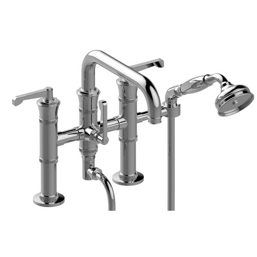 Двухрычажный смеситель для ванны - E-11659-LM60B - GRAFF - настольный / из хромированного металла / для ванной комнаты