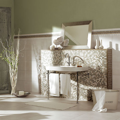 Мозаика из керамогранита - HIGHLANDS : NATURAL-BEIGE MIX - JASBA MOSAIK - полированная / для кухни / для ванной комнаты