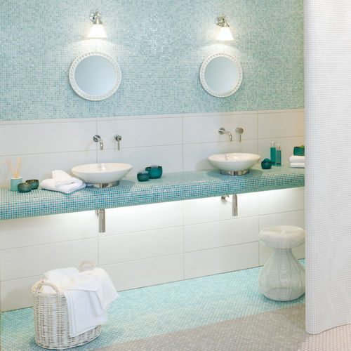 Мозаика из керамогранита - LOOP : LIGHT AQUA BLUE - JASBA MOSAIK - 3D / для кухни / для ванной комнаты
