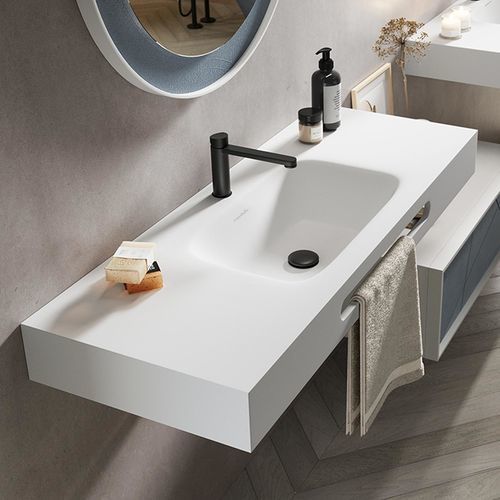 Столешница для раковины из Solid Surface - MOIWA - ACQUABELLA - по индивидуальному заказу / со встроенными полотенцесушителями