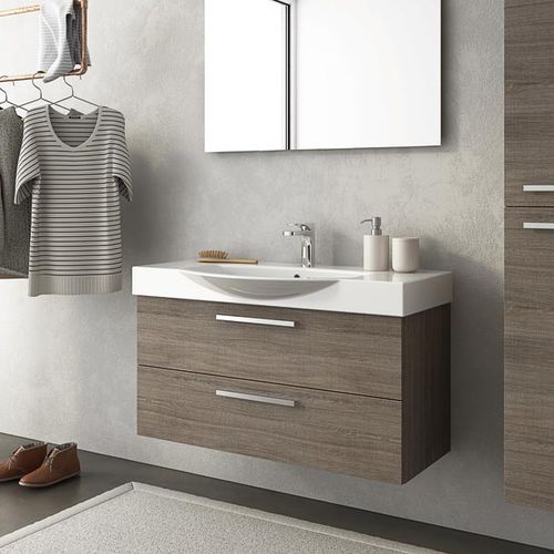 Подвесная тумба под умывальник - MANATTHAN M13 - LEGNOBAGNO - из дуба / из керамики / современная