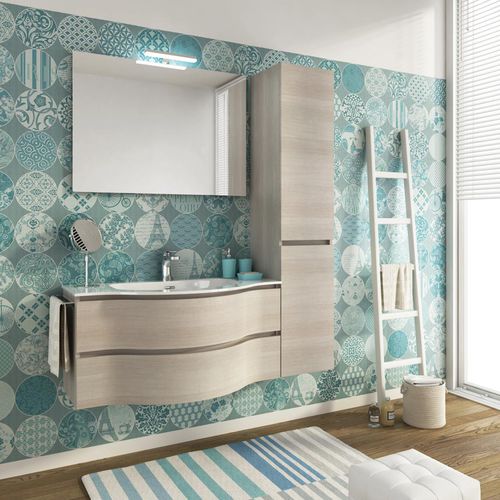 Подвесная тумба под умывальник - BROADWAY B15 - LEGNOBAGNO - из дуба / современная / с дверью