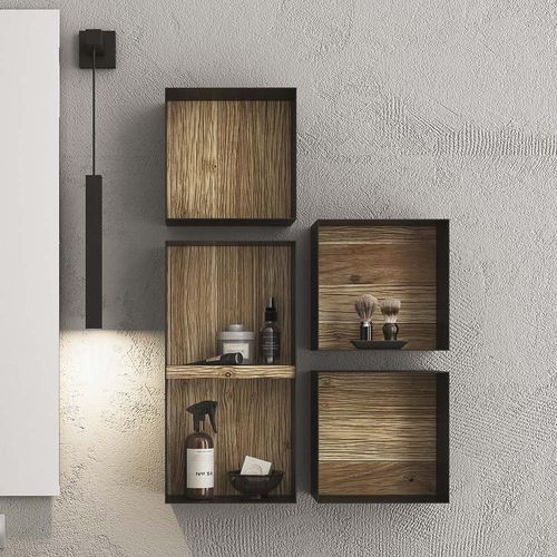Подвесная тумба под умывальник - LIFE - LEGNOBAGNO - из каштана / из фарфора / керамика