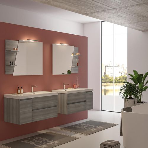 Подвесная тумба под умывальник - LINE 04 - LEGNOBAGNO - из дерева / из полимера / современная