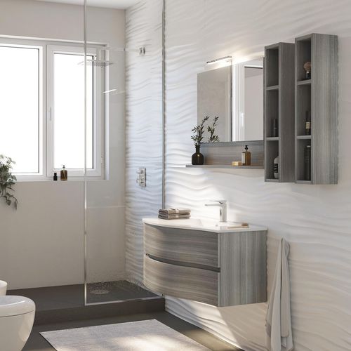 Подвесная тумба под умывальник - FLEX 05 - LEGNOBAGNO - из дерева / из полимера / современная