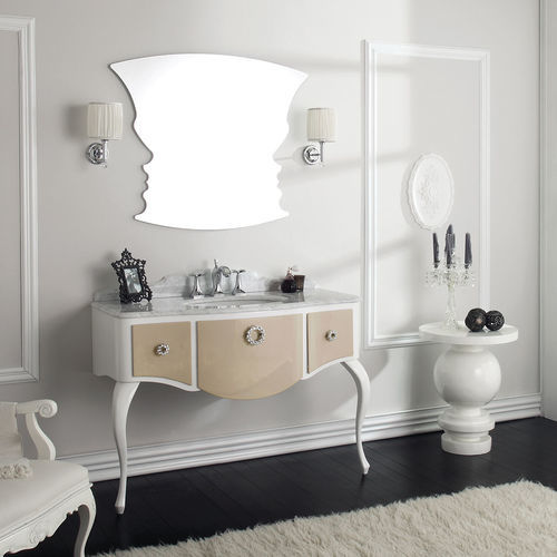 Напольная тумба под умывальник - GLAM 01 - LEGNOBAGNO - из дерева / из хрома / из мрамора