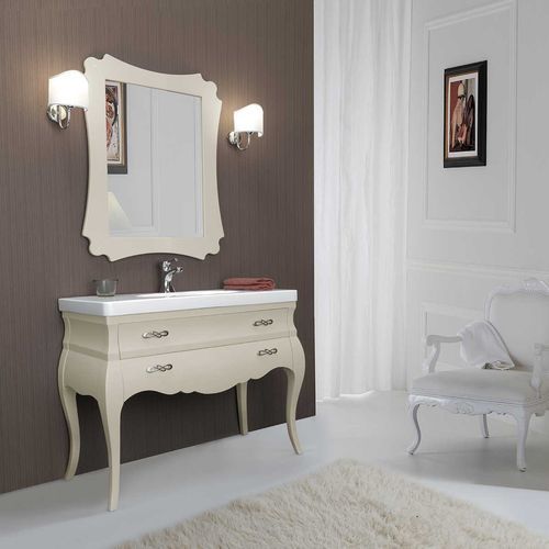 Напольная тумба под умывальник - VOGUE 06 - LEGNOBAGNO - из орехового дерева / из керамики / из стекла