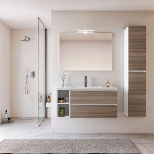 Подвесная тумба под умывальник - CUBIK 01 - LEGNOBAGNO - из вяза / из полимера / современная