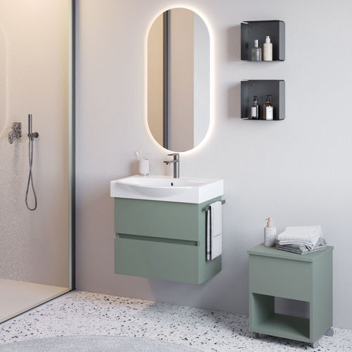 Напольная тумба под умывальник - MANATTHAN M1 - LEGNOBAGNO - настенная / из керамики / из дуба
