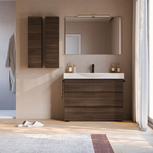 Подвесная тумба под умывальник - MANATTHAN M6 - LEGNOBAGNO - из керамики / современная / с дверью