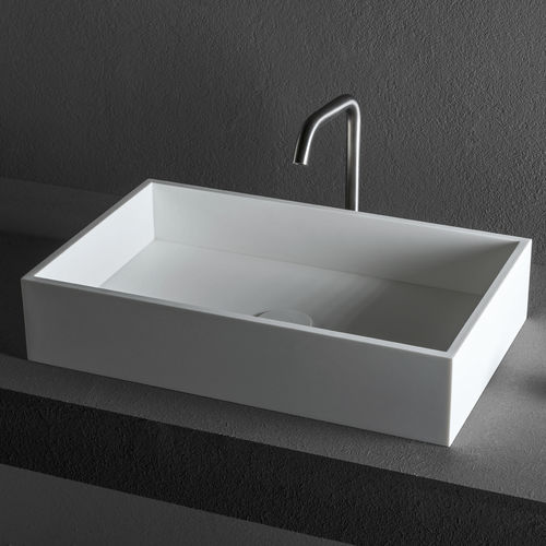 Настольная раковина - CUBE - MAKRO - из стали / из Corian® / прямоугольная