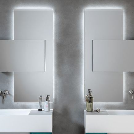 Настенное зеркало для ванной комнаты - MIRR VERTIGO SLIM - MOMA DESIGN - современное / прямоугольное / из металла