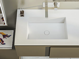 Встроенная раковина - AQUA MODULE - MOMA DESIGN - из Corian® / со встроенной столешницей / на заказ