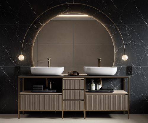 Настольная раковина - SWEET - MOMA DESIGN - из Solid Surface / двойная / овальная