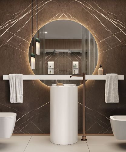 Раковина на ножке - ROUND BASINS - MOMA DESIGN - из Corian® / на заказ / круглая