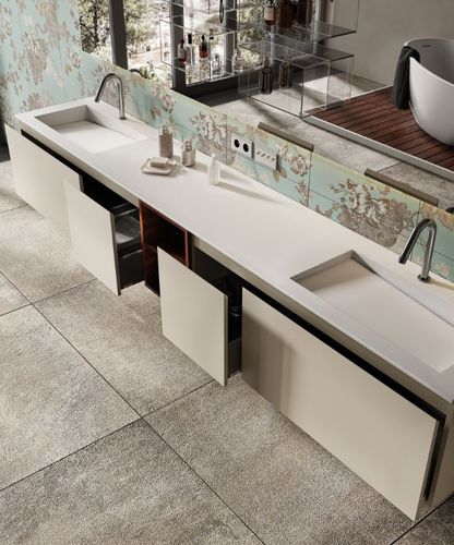 Подвесная раковина - CAPRI - MOMA DESIGN - из Corian® / на заказ / двойная
