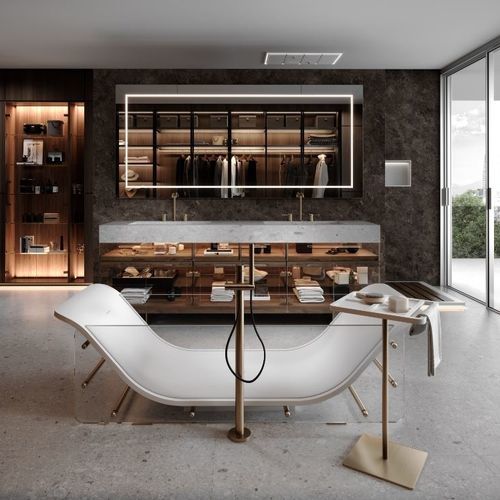 Островная ванна - CHAISE LONGUE RIVE GAUCHE  - MOMA DESIGN - для жилых зданий / из Solid Surface / из нержавеющей стали