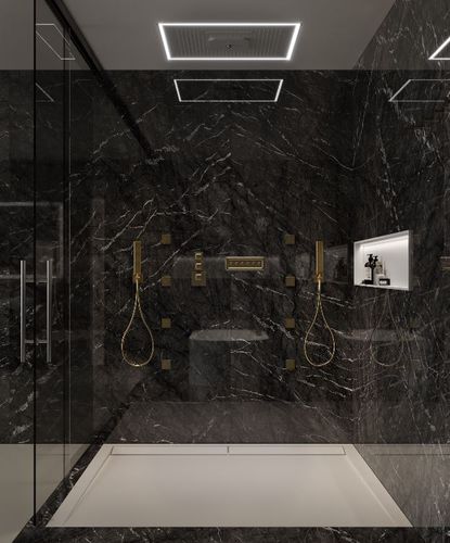 Прямоугольный душевой поддон - METRO UNIQUE  - MOMA DESIGN - напольный / из Solid Surface / с дренажным каналом