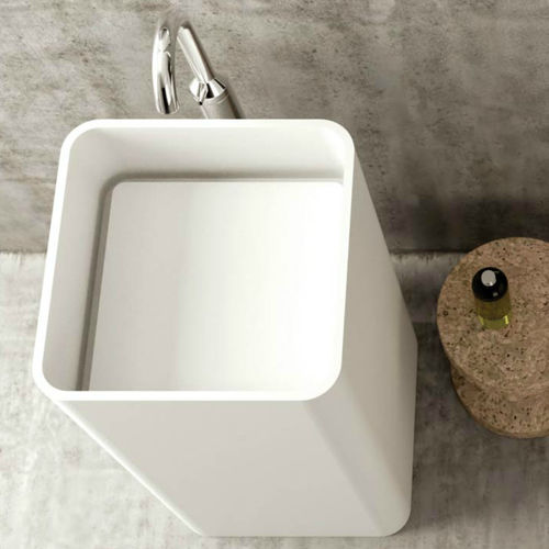 Раковина на ножке - TOWER QUADRO - MOMA DESIGN - из Corian® / на заказ / квадратная