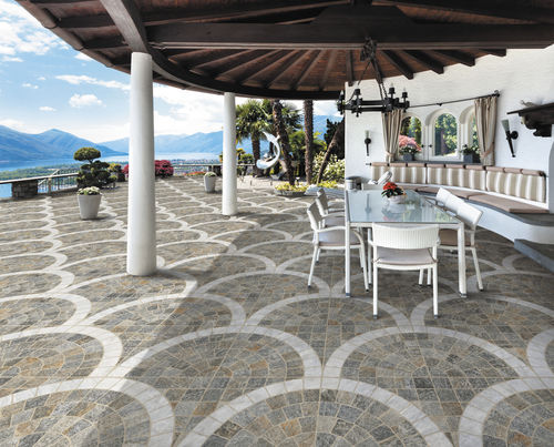 Плитка из керамогранита - MULTICOLOR ARCO BIANCO H20 - Ceramica Rondine - полированная / структурная / для наружного применения