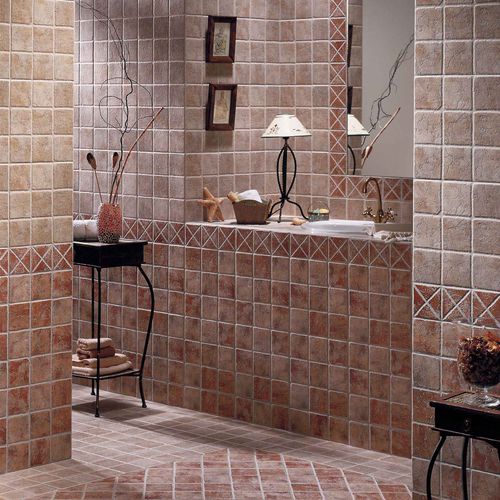 Плитка из керамогранита - PEKIN - TERRACOTA - рельефная / для ванной комнаты / настенная