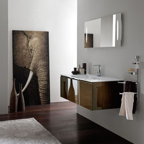 Двойная тумба под умывальник - SWITZERLAND - TULLI ZUCCARI - подвесная / из дерева / из лакированного стекла