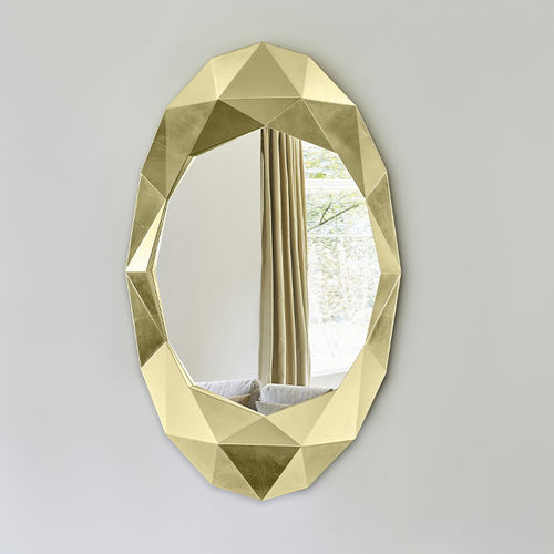 Настенное зеркало - Precious Gold - DEKNUDT MIRRORS  - современное / овальное / из металла