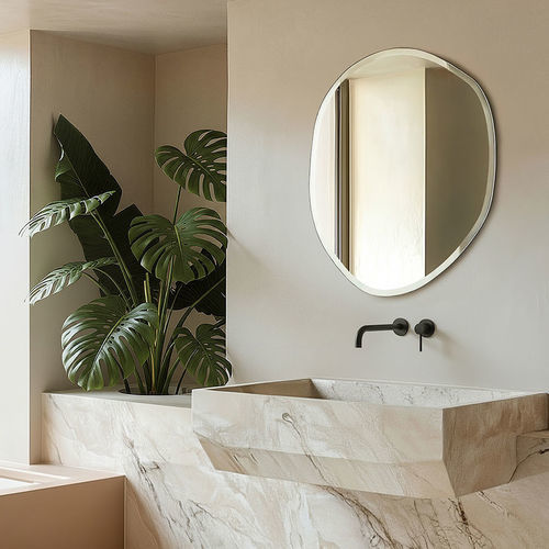 Настенное зеркало для ванной комнаты - PURE M - DEKNUDT MIRRORS  - подвесное / для туалетов / бытового применения