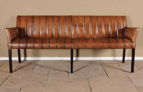 Классическая скамейка - CUBE DENVER - HAZENKAMP FURNITURES BV - из кожи / со спинкой