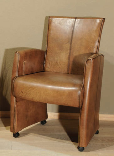 Классическое кресло - NEW YORK - HAZENKAMP FURNITURES BV - из кожи / на колесиках