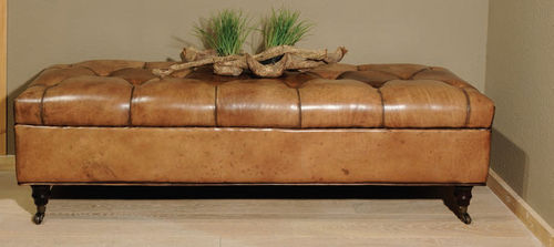 Классическая банкетка - OLD ENGLAND HOCKER - HAZENKAMP FURNITURES BV - из кожи / коричневая