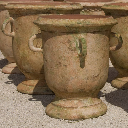 Терракотовый садовый горшок - 4 HANDLES - POTERIE LE CHÊNE VERT - круглый