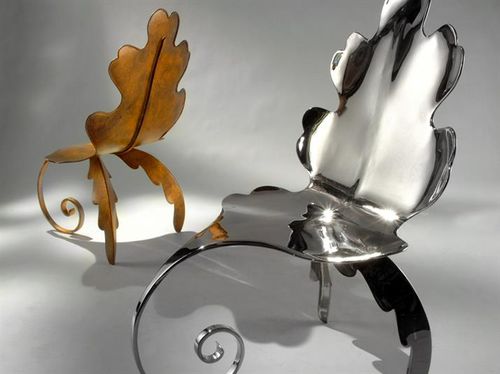 Cтул органический дизайн - OAK LEAF - VILLIERS - для интерьера / из металла / для бытового использования