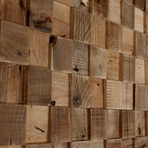 Облицовочная пластина из дерева - Cube Salvaged Pine - WONDERWALL STUDIOS - для интерьера / приклеиваемая / для сельской местности