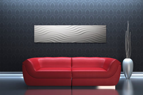 Настенная декоративная панель - WAVE 3 - MUR design - из переработанного материала / из дерева / текстурированная