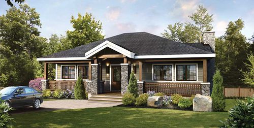 Дом из штабелированного массивного лесоматериала - Mckinley - TIMBER BLOCK  - экологический / современный / одноэтажный
