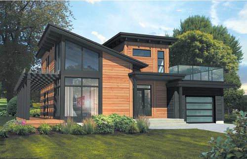 Сборный дом - Monterey - TIMBER BLOCK  - из штабелированного массивного лесоматериала / экологический / современный
