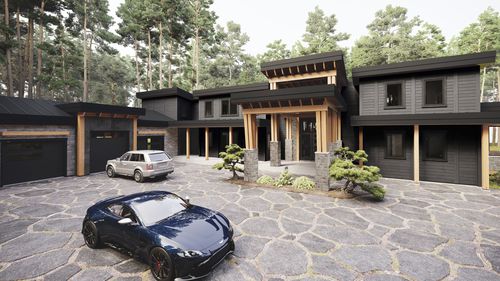 Дом с террасой - Riverside - TIMBER BLOCK  - MOB / из стекла / для бытового использования