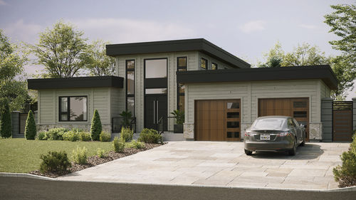 Дом из штабелированного массивного лесоматериала - Sonoma - TIMBER BLOCK  - экологический / современный / MOB