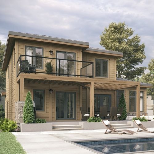 Дом из штабелированного лесоматериала - Odessa - TIMBER BLOCK  - современный / MOB / для бытового использования