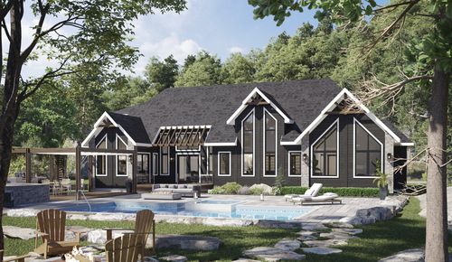 Дом из штабелированного лесоматериала - Tahoe - TIMBER BLOCK  - современный / с террасой / MOB