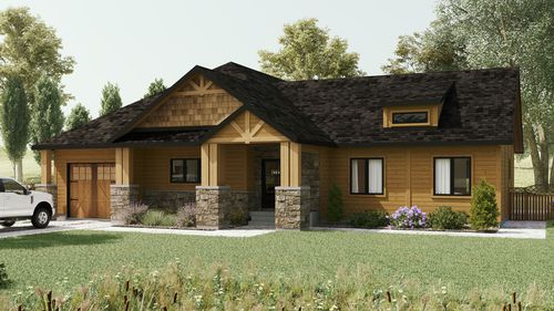 Дом из штабелированного массивного лесоматериала - Orford - TIMBER BLOCK  - экологический / современный / с террасой