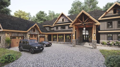 Дом из штабелированного лесоматериала - Willowcreek - TIMBER BLOCK  - современный / двухэтажный / MOB