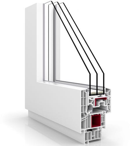 Окно из ПВХ - PREMIUM : V82 MODERN DESIGN - VETREX  - распашное / с тройным остеклением / с термоизоляцией