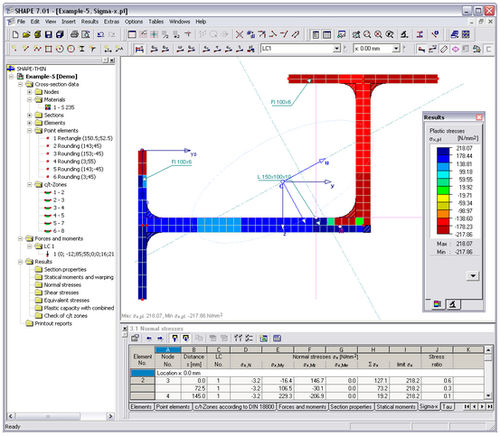 Программное обеспечение структурного анализа - SHAPE-THIN 7.XX - DLUBAL GMBH ING- SOFTWARE - для стальной конструкции / 2D
