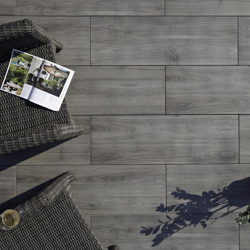 Плитка из керамогранита - OUTDOOR WOOD 2 cm - HARENA HOLZ GRIGIO - GRANULATI ZANDOBBIO SPA - для наружного применения / напольная / прямоугольная