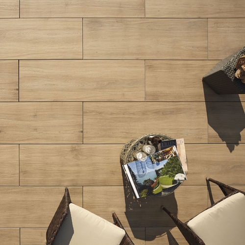Плитка из керамогранита - OUTDOOR WOOD 2 cm - HARENA HOLZ NOCE - GRANULATI ZANDOBBIO SPA - для наружного применения / напольная / прямоугольная