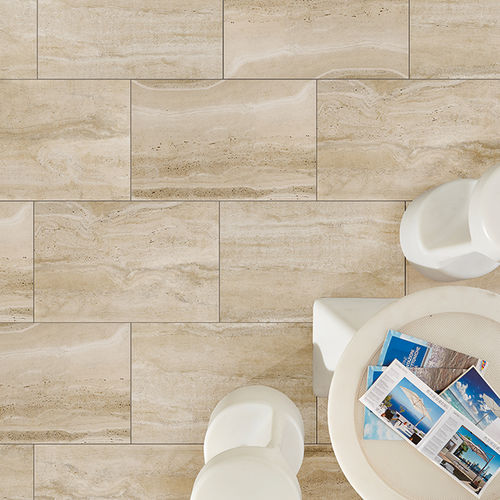 Уличная плитка из спеченного камня - L'ALTRA PIETRA - DUOMO TRAVERTINO BEIGE - GRANULATI ZANDOBBIO SPA - из керамогранита / для наружного применения / текстурированная