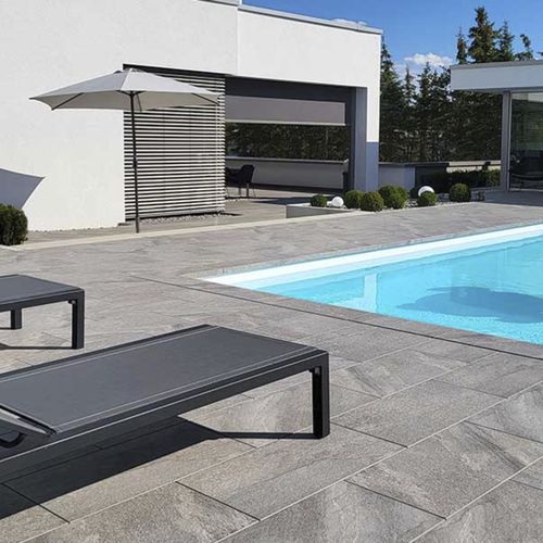 Плита из камня из спеченного камня - ETNA DARK GREY - GRANULATI ZANDOBBIO SPA - для мостовой / для облицовки / для улицы