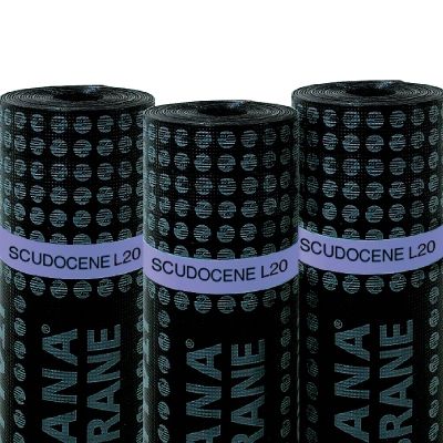 Гидроизоляционная мембрана для фундамента - SCUDOCENE L20 - ITALIANA MEMBRANE SPA  - в рулонах / битумная / из шифера